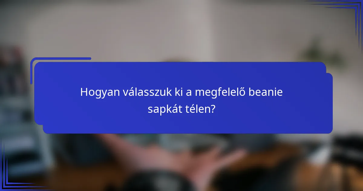 Hogyan válasszuk ki a megfelelő beanie sapkát télen?