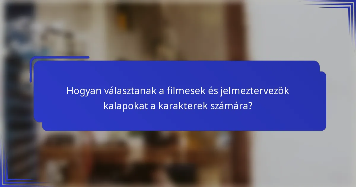 Hogyan választanak a filmesek és jelmeztervezők kalapokat a karakterek számára?
