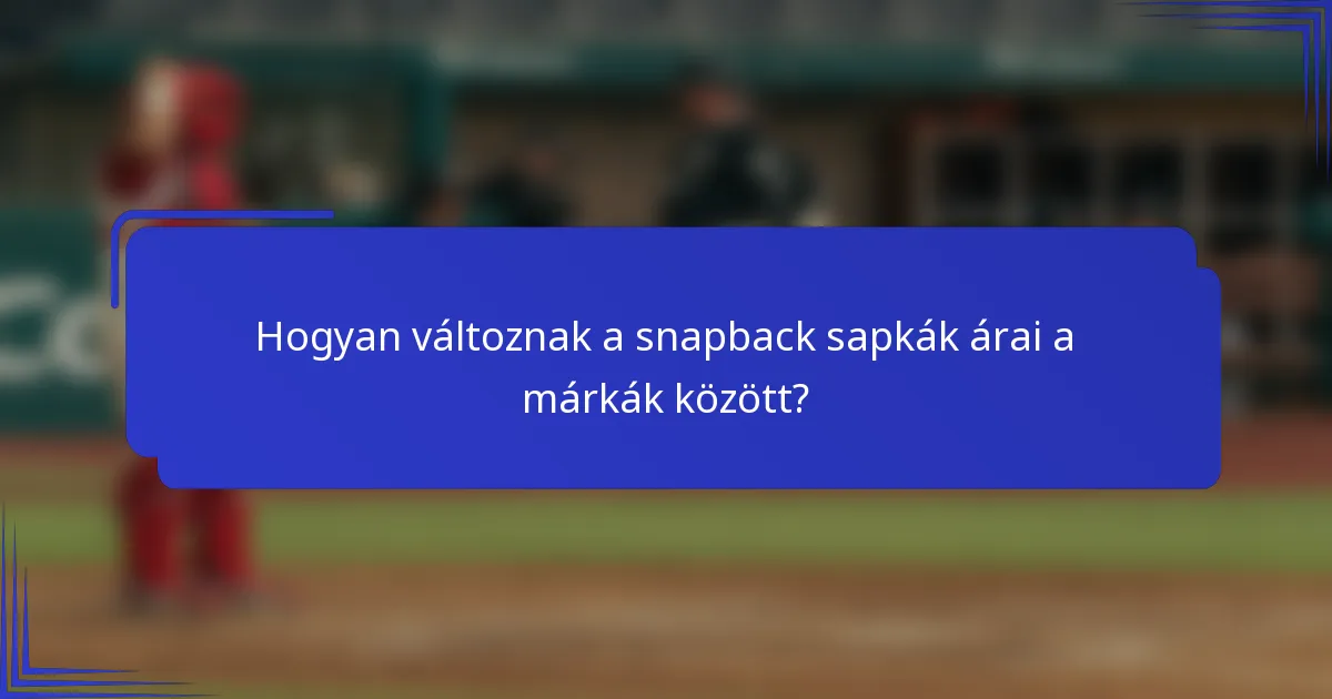 Hogyan változnak a snapback sapkák árai a márkák között?