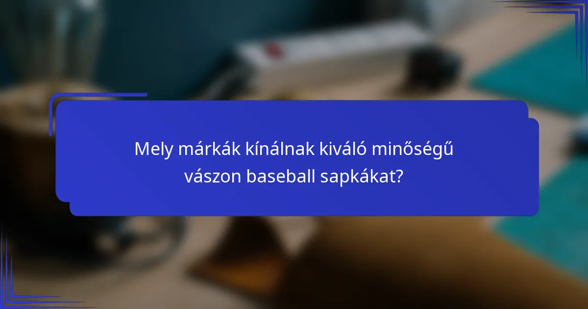 Mely márkák kínálnak kiváló minőségű vászon baseball sapkákat?