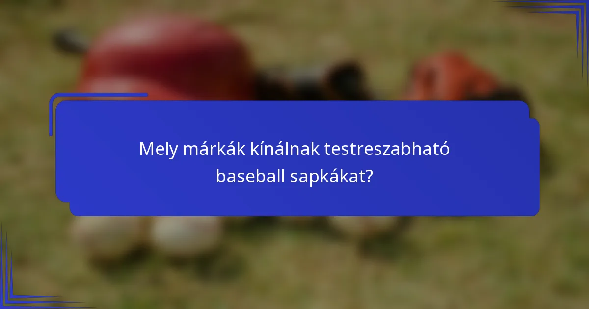 Mely márkák kínálnak testreszabható baseball sapkákat?