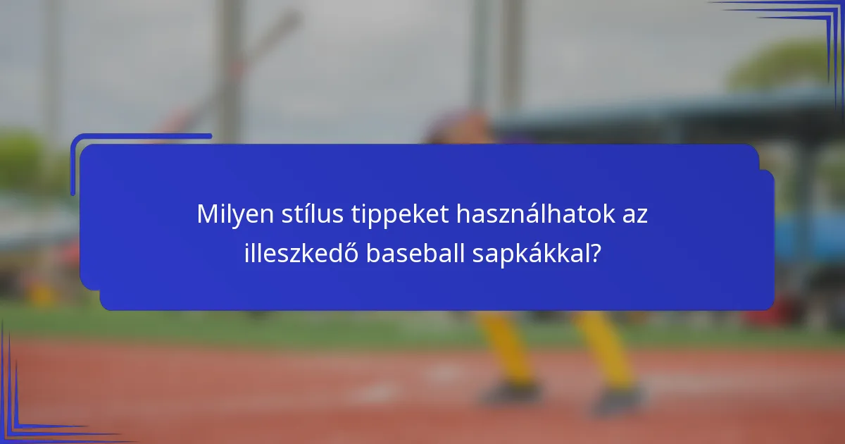 Milyen stílus tippeket használhatok az illeszkedő baseball sapkákkal?